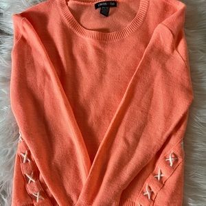 Girls orange knit sweater